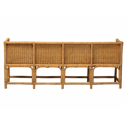 bali & pari - Seranay Dining Bench in Light Honey - Palm Short-Natural Rattan-Long-L Shape Seating view 4