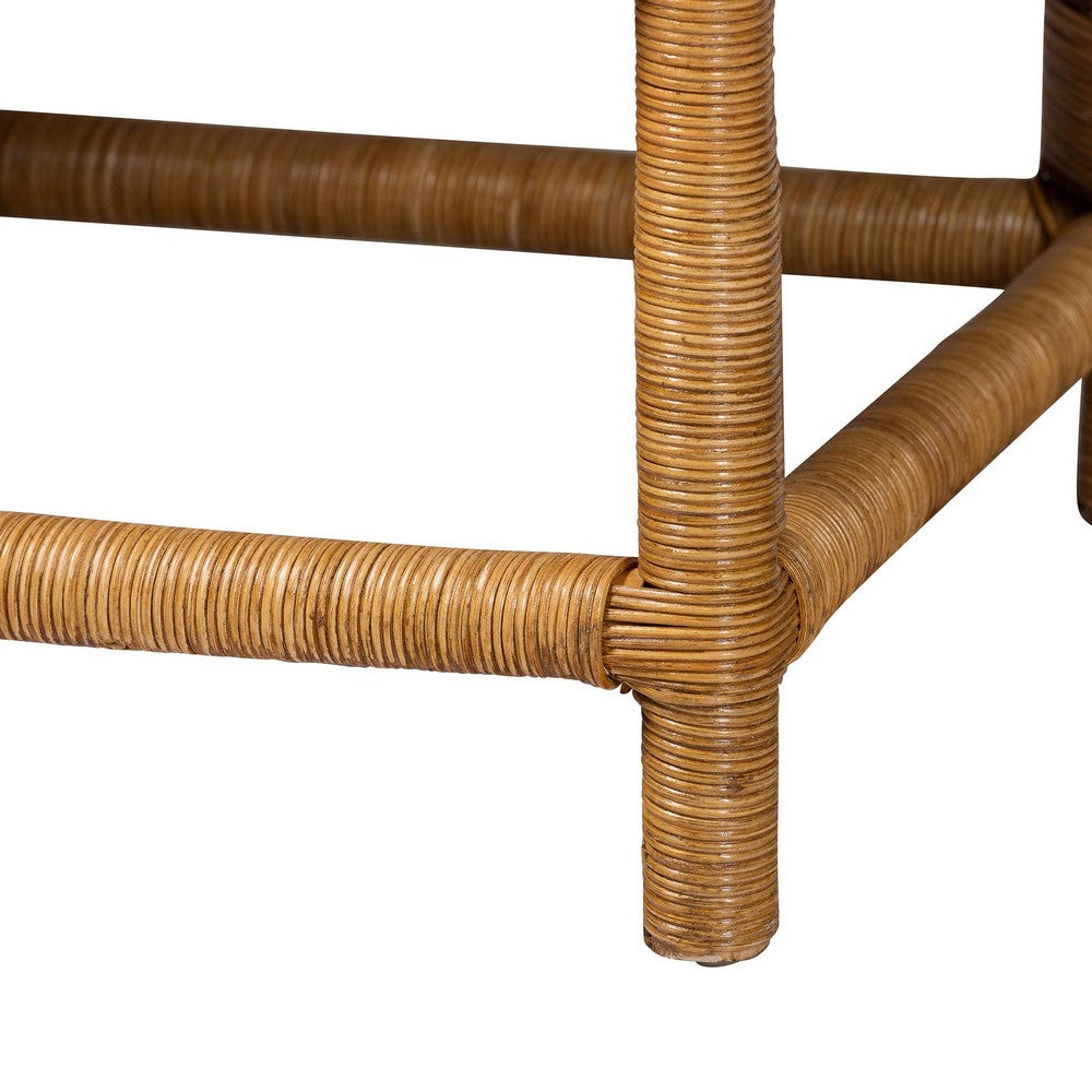 bali & pari - Seranay Dining Bench in Light Honey - Palm Short-Natural Rattan-Long-L Shape Seating view 6