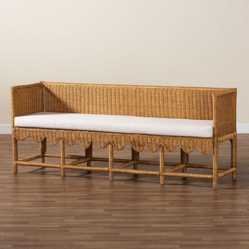 bali & pari - Seranay Dining Bench in Light Honey - Palm Short-Natural Rattan-Long-L Shape Seating view 9
