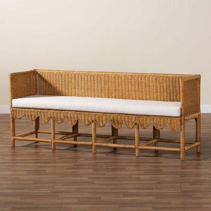 bali & pari - Seranay Dining Bench in Light Honey - Palm Short-Natural Rattan-Long-L Shape Seating view 9