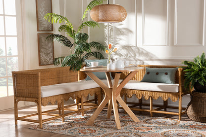 bali & pari - Seranay Dining Set in Light Honey - Palm Short-Natural Rattan-L Shape Seating view 10