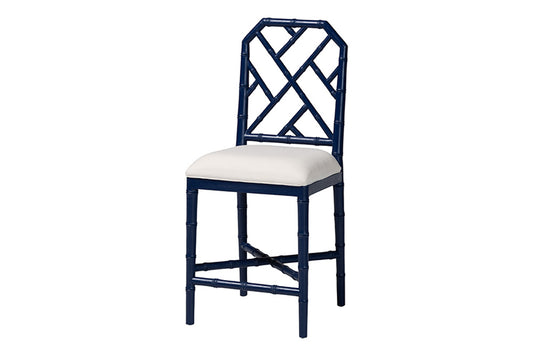 bali & pari - Sergio Counter Stool - Sergio-Navy Wooden-CS view 1