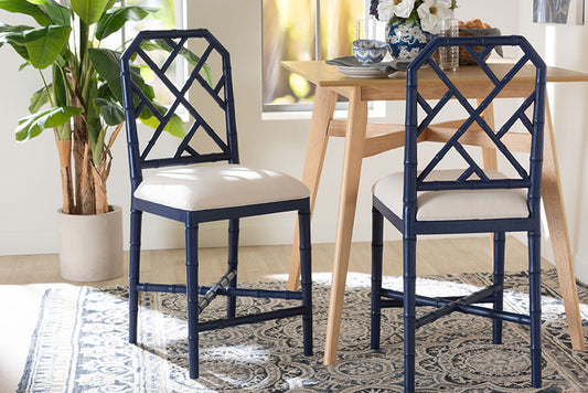 bali & pari - Sergio Counter Stool - Sergio-Navy Wooden-CS view 2
