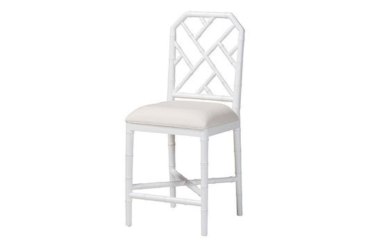 bali & pari - Sergio Counter Stool - Sergio-White Wooden-CS view 1