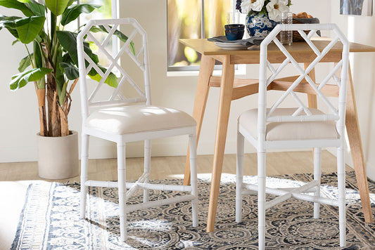 bali & pari - Sergio Counter Stool - Sergio-White Wooden-CS view 2