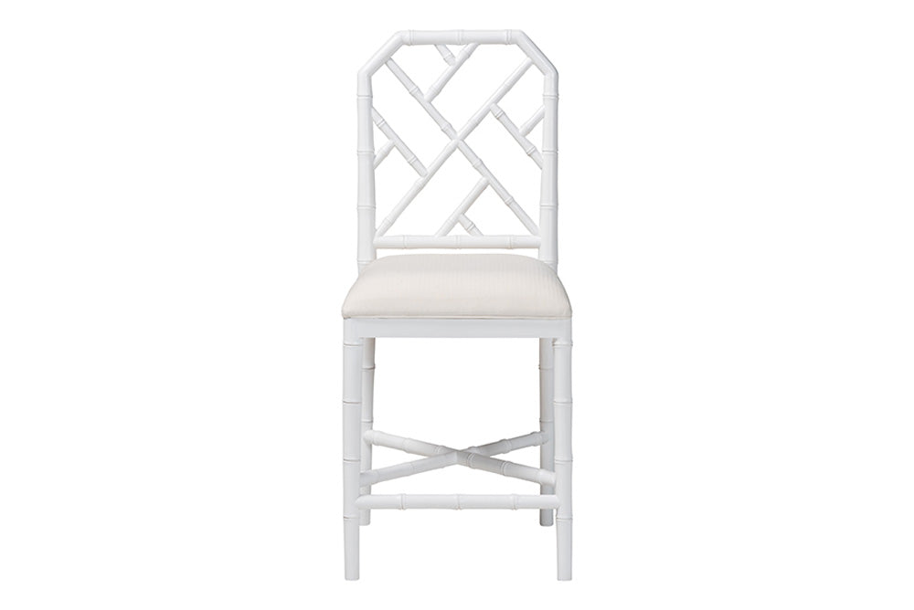 bali & pari - Sergio Counter Stool - Sergio-White Wooden-CS view 3