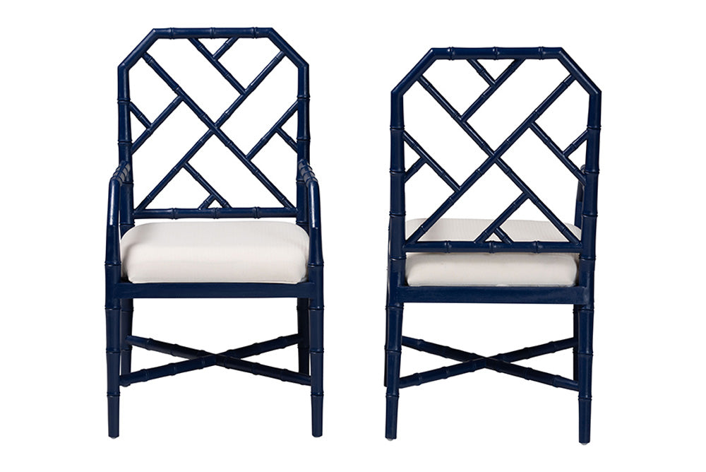 bali & pari - Sergio Dining Chairs - Sergio-Navy Wooden-Arm-DC view 3