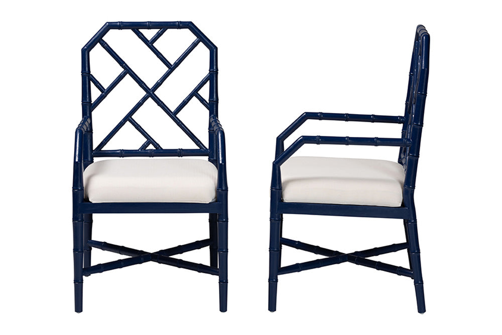 bali & pari - Sergio Dining Chairs - Sergio-Navy Wooden-Arm-DC view 4
