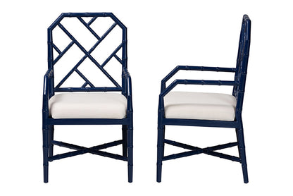 bali & pari - Sergio Dining Chairs - Sergio-Navy Wooden-Arm-DC view 4
