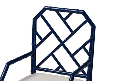 bali & pari - Sergio Dining Chairs - Sergio-Navy Wooden-Arm-DC view 5