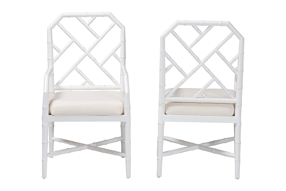 bali & pari - Sergio Dining Chairs - Sergio-White Wooden-Arm-DC view 3