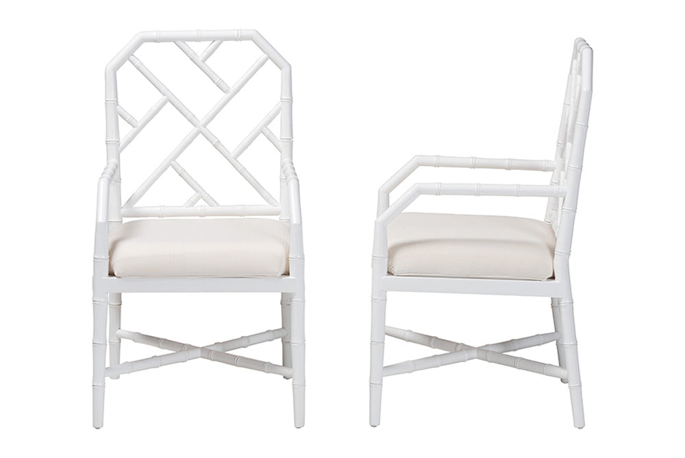bali & pari - Sergio Dining Chairs - Sergio-White Wooden-Arm-DC view 4
