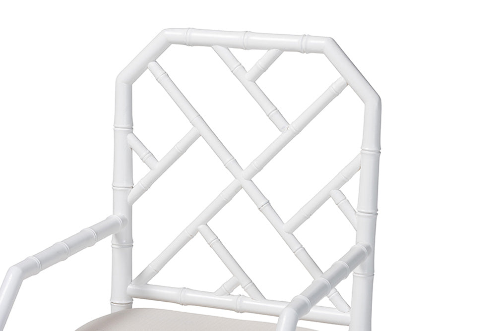 bali & pari - Sergio Dining Chairs - Sergio-White Wooden-Arm-DC view 5