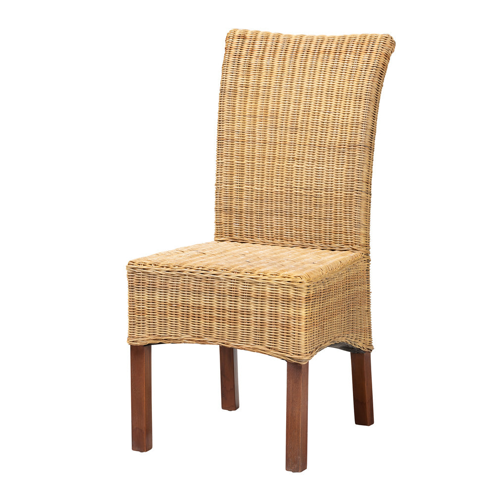 bali & pari - Shamara Dining Chair in Natural Brown/Walnut Brown - DC9001-Rattan-DC view 1
