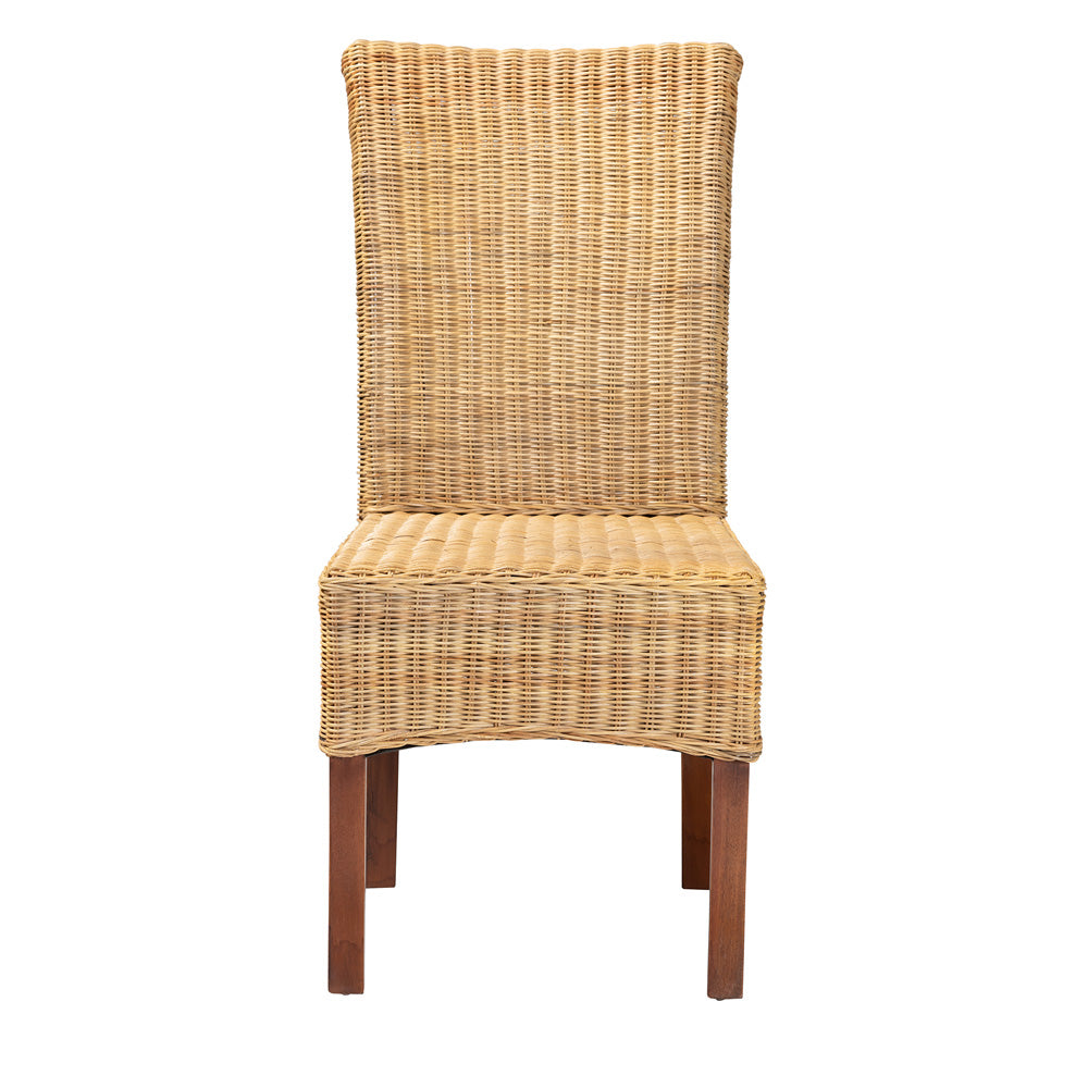 bali & pari - Shamara Dining Chair in Natural Brown/Walnut Brown - DC9001-Rattan-DC view 2