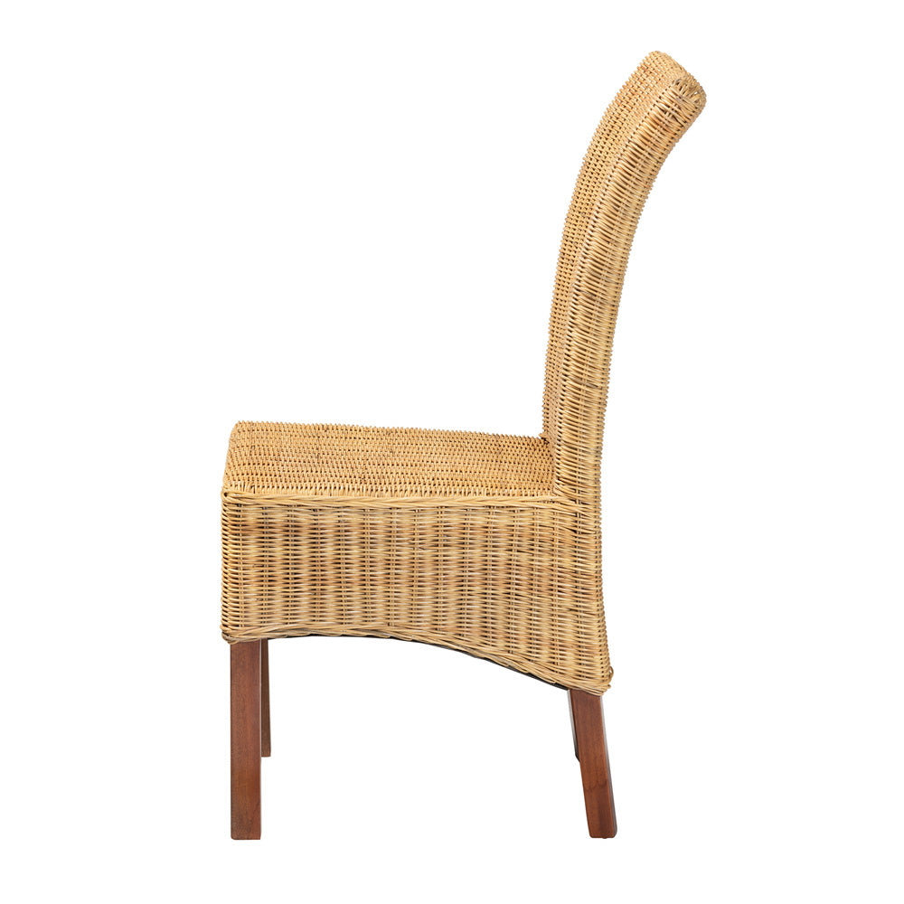 bali & pari - Shamara Dining Chair in Natural Brown/Walnut Brown - DC9001-Rattan-DC view 3