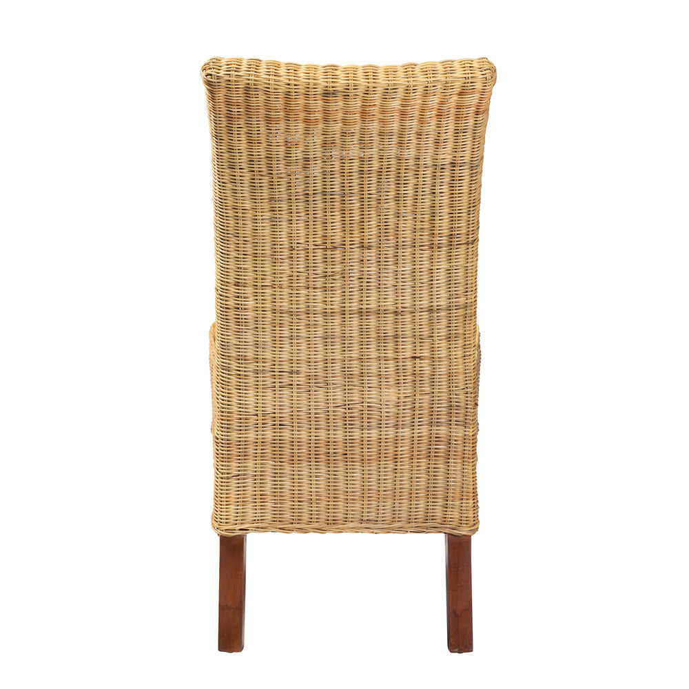 bali & pari - Shamara Dining Chair in Natural Brown/Walnut Brown - DC9001-Rattan-DC view 4