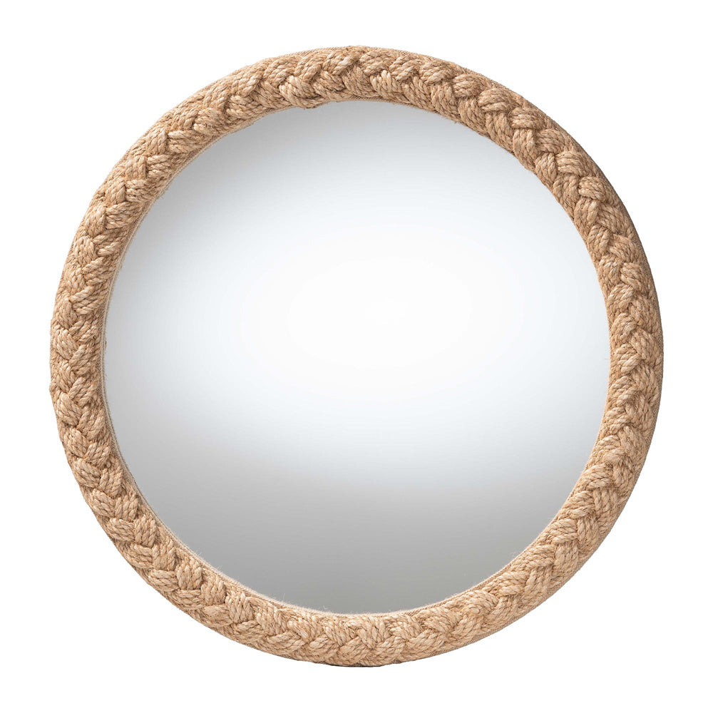 bali & pari - Shara Mirror in Natural - Natural Rope-Round Braided Rope-Mirror view 1