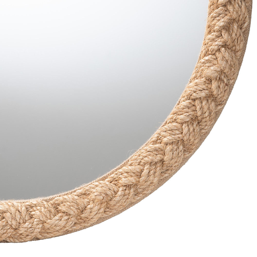 bali & pari - Shara Mirror in Natural - Natural Rope-Round Braided Rope-Mirror view 2