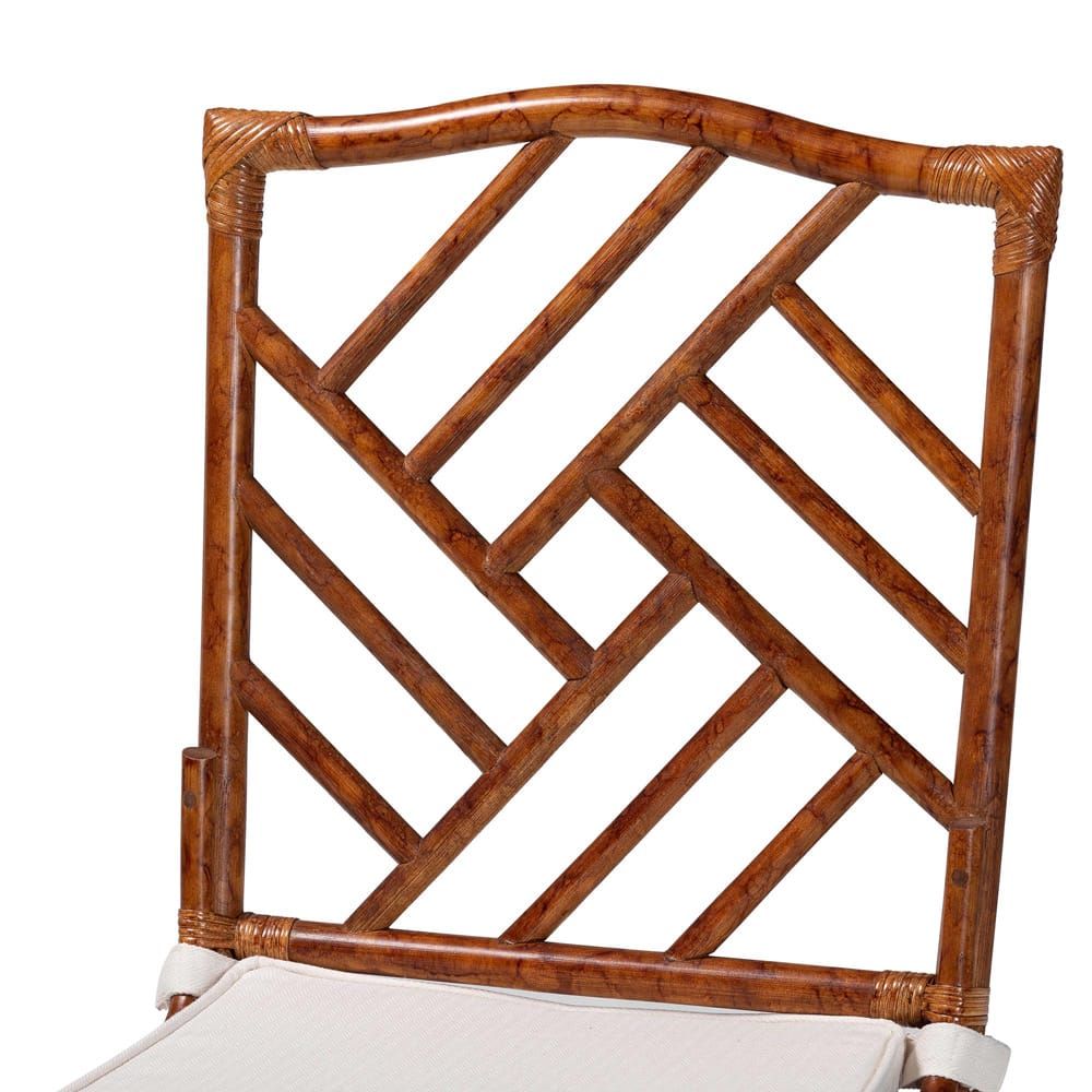 bali & pari - Simon Dining Set in Marbled Tortoise Brown - Simon-Tortoise-Rattan-5PC Dining Set view 5