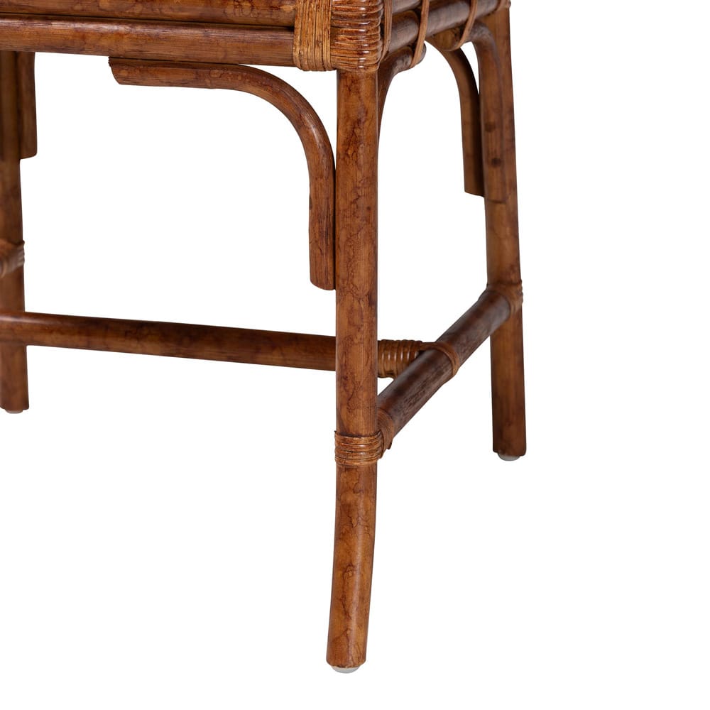 bali & pari - Simon Dining Set in Marbled Tortoise Brown - Simon-Tortoise-Rattan-5PC Dining Set view 6