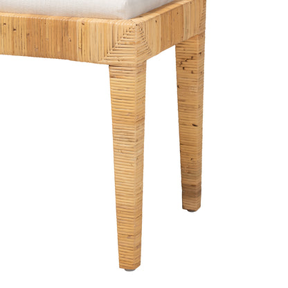 bali & pari - Sofia Ottoman in White/Natural Brown - Sofia-Rattan-Otto view 4