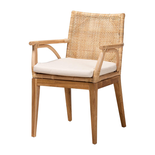 bali & pari - Storsel Dining Chair in Natural Brown/Cream - Storsel-Rattan-DC view 1