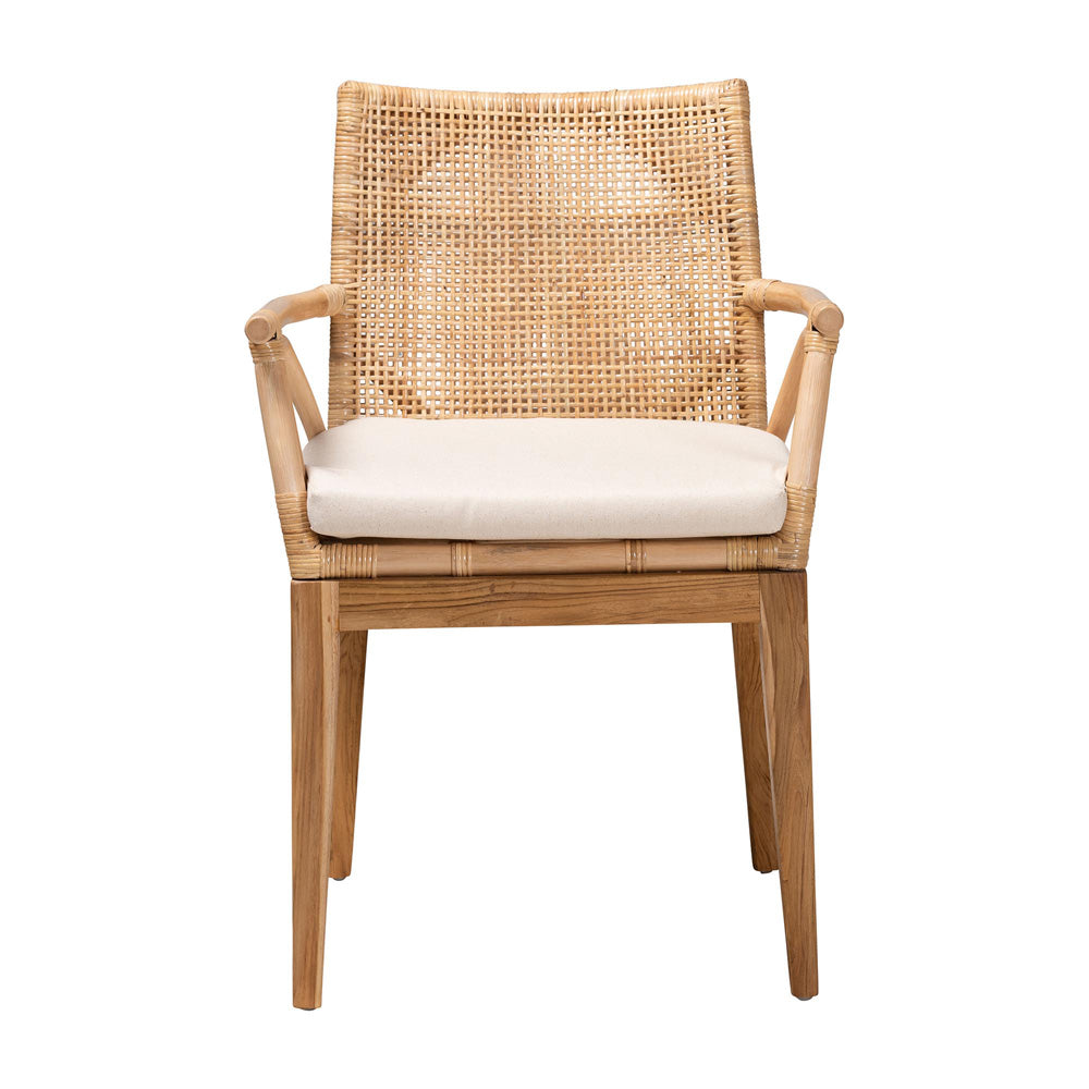 bali & pari - Storsel Dining Chair in Natural Brown/Cream - Storsel-Rattan-DC view 2