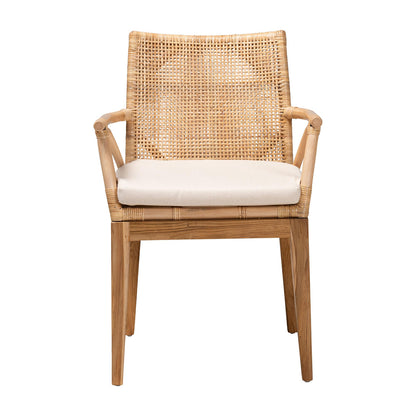 bali & pari - Storsel Dining Chair in Natural Brown/Cream - Storsel-Rattan-DC view 2