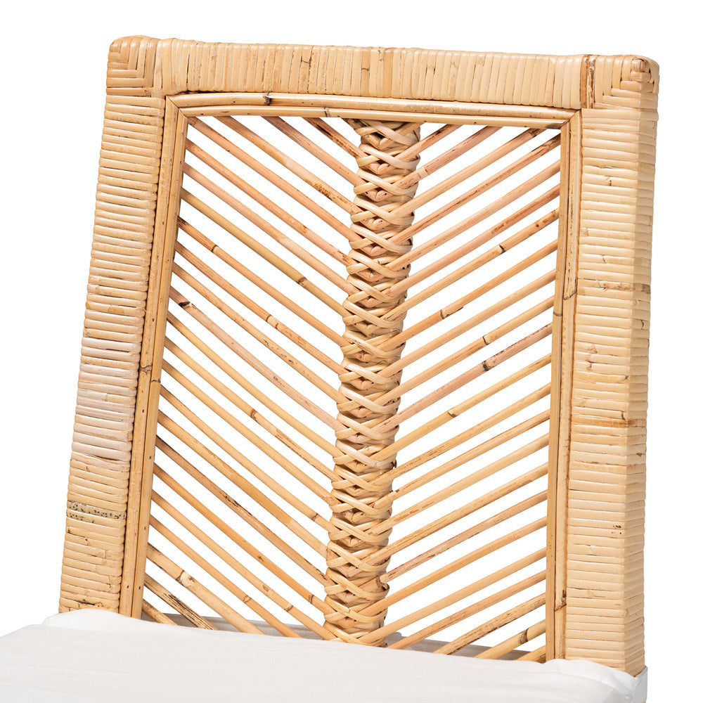 bali & pari - Suci Set of 2 Dining Chairs in White/Natural Brown - Suci-Rattan-DC view 4