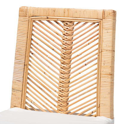 bali & pari - Suci Set of 2 Dining Chairs in White/Natural Brown - Suci-Rattan-DC view 4