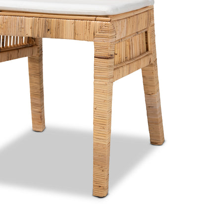 bali & pari - Suci Set of 2 Dining Chairs in White/Natural Brown - Suci-Rattan-DC view 5
