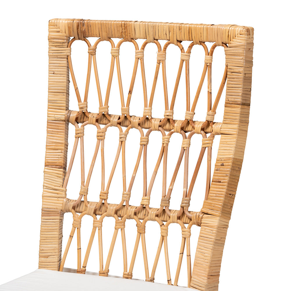 bali & pari - Sullivan Set of 2 Dining Chairs in White/Natural Brown - Sullivan-Rattan-DC view 4