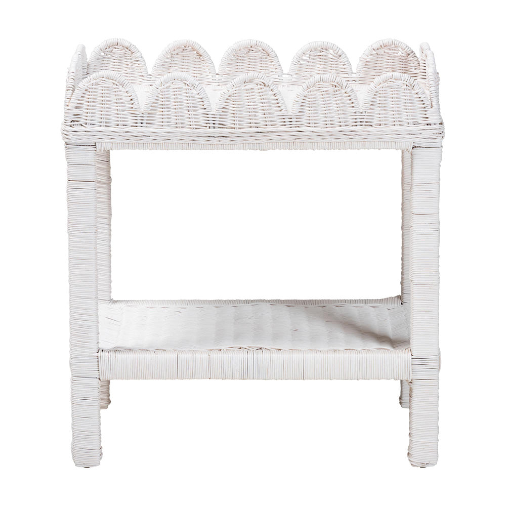 bali & pari - SumanaEnd Table in White - WS069-White Rattan-Side Table view 2