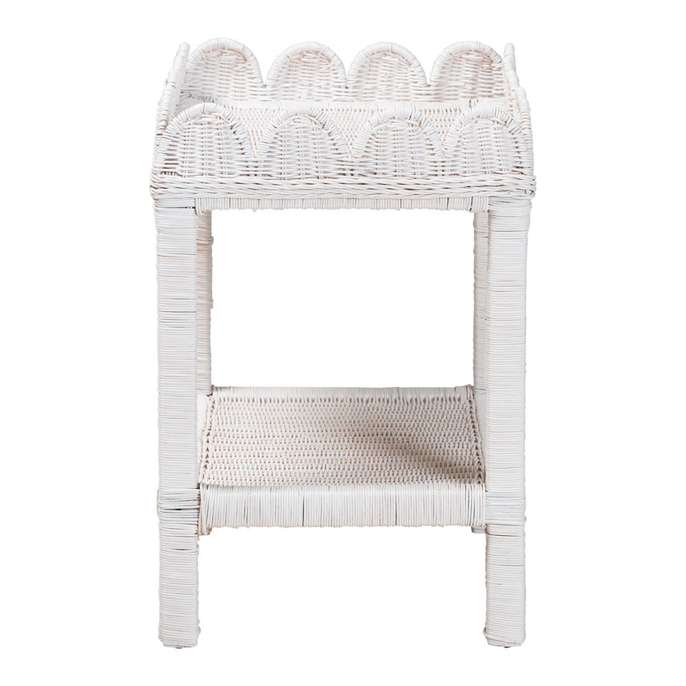 bali & pari - SumanaEnd Table in White - WS069-White Rattan-Side Table view 3