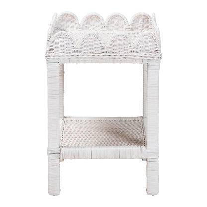 bali & pari - SumanaEnd Table in White - WS069-White Rattan-Side Table view 3