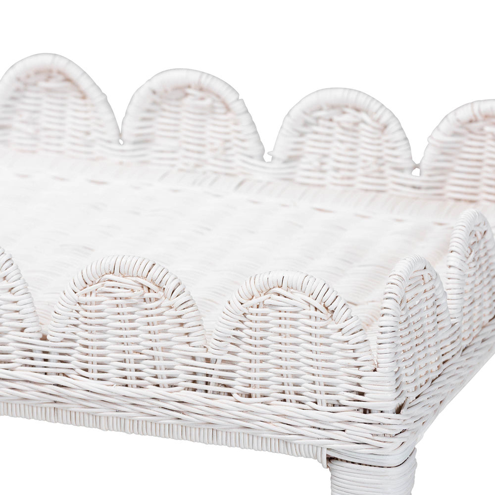 bali & pari - SumanaEnd Table in White - WS069-White Rattan-Side Table view 4