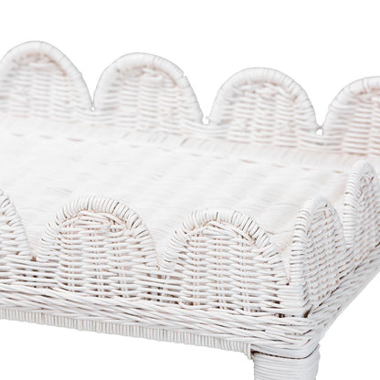 bali & pari - SumanaEnd Table in White - WS069-White Rattan-Side Table view 4