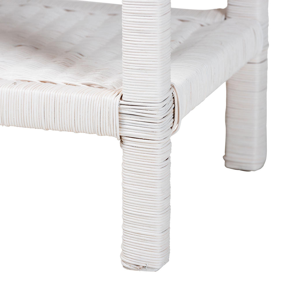 bali & pari - SumanaEnd Table in White - WS069-White Rattan-Side Table view 5