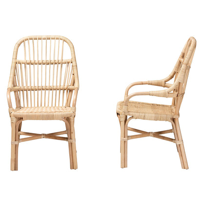 bali & pari - Sumatera Set of 2 Dining Chairs in Natural Brown - Sumatera-Rattan-DC view 3