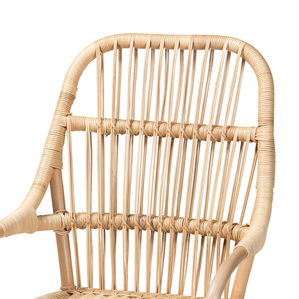 bali & pari - Sumatera Set of 2 Dining Chairs in Natural Brown - Sumatera-Rattan-DC view 4