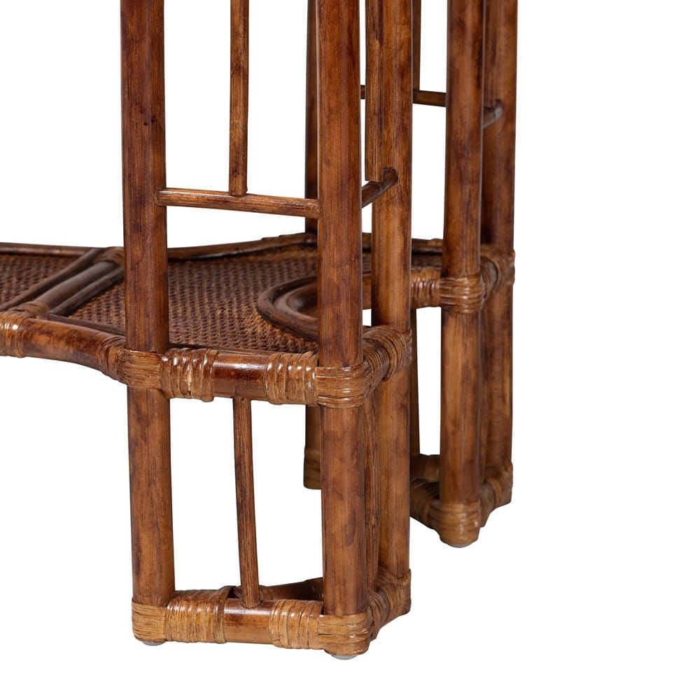 bali & pari - Tahlia Console Table in Marbled Tortoise Brown - WS207-Tortoise Rattan-Console Table view 4