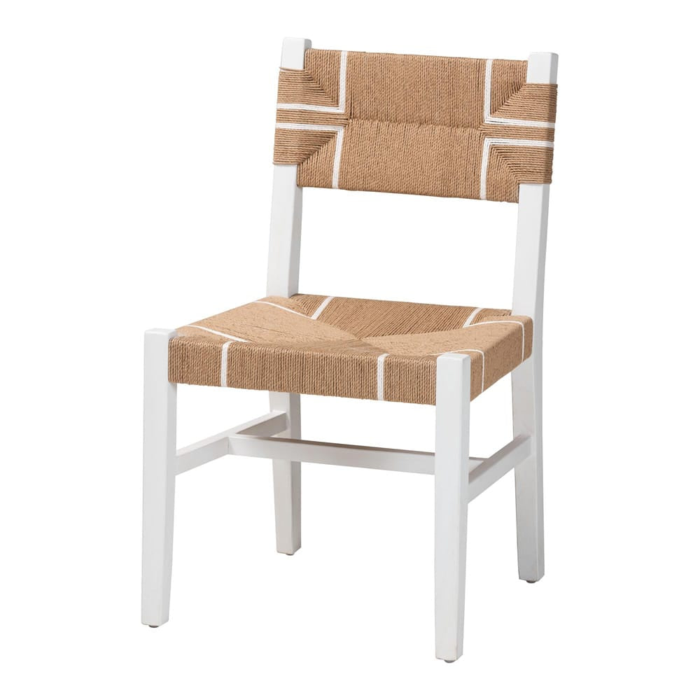 bali & pari - Talli Dining Chair in Brown/White - BCP-03-Wood/White-DC view 1