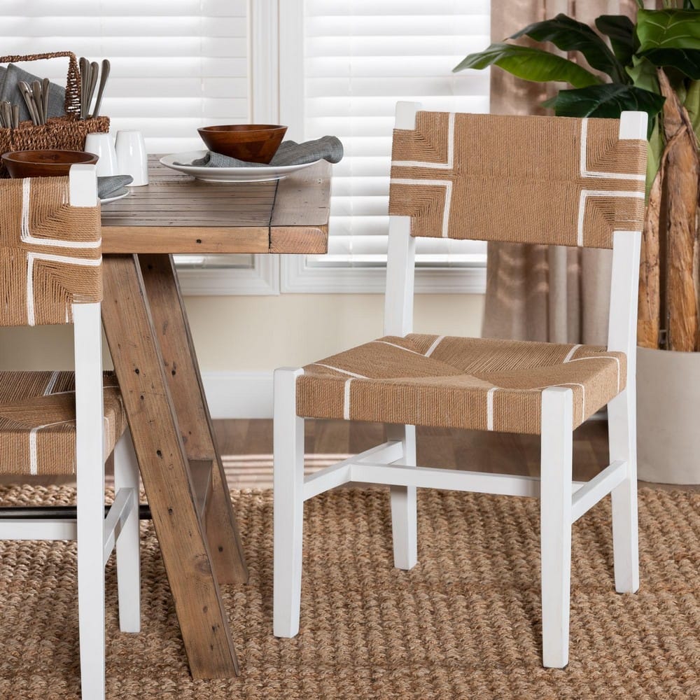 bali & pari - Talli Dining Chair in Brown/White - BCP-03-Wood/White-DC view 8