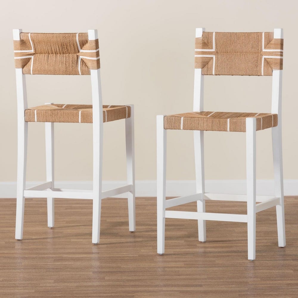 bali & pari - Talli Set of 2 Bar Stools in Brown/White - BCP-01-Wood/White-BS view 8