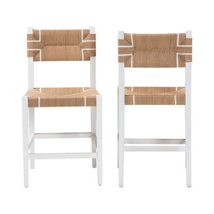 bali & pari - Talli Set of 2 Counter Stools in Brown/White - CCP-02-Wood/White-CS view 3