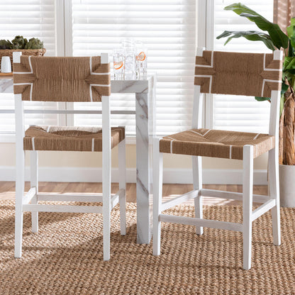 bali & pari - Talli Set of 2 Counter Stools in Brown/White - CCP-02-Wood/White-CS view 6