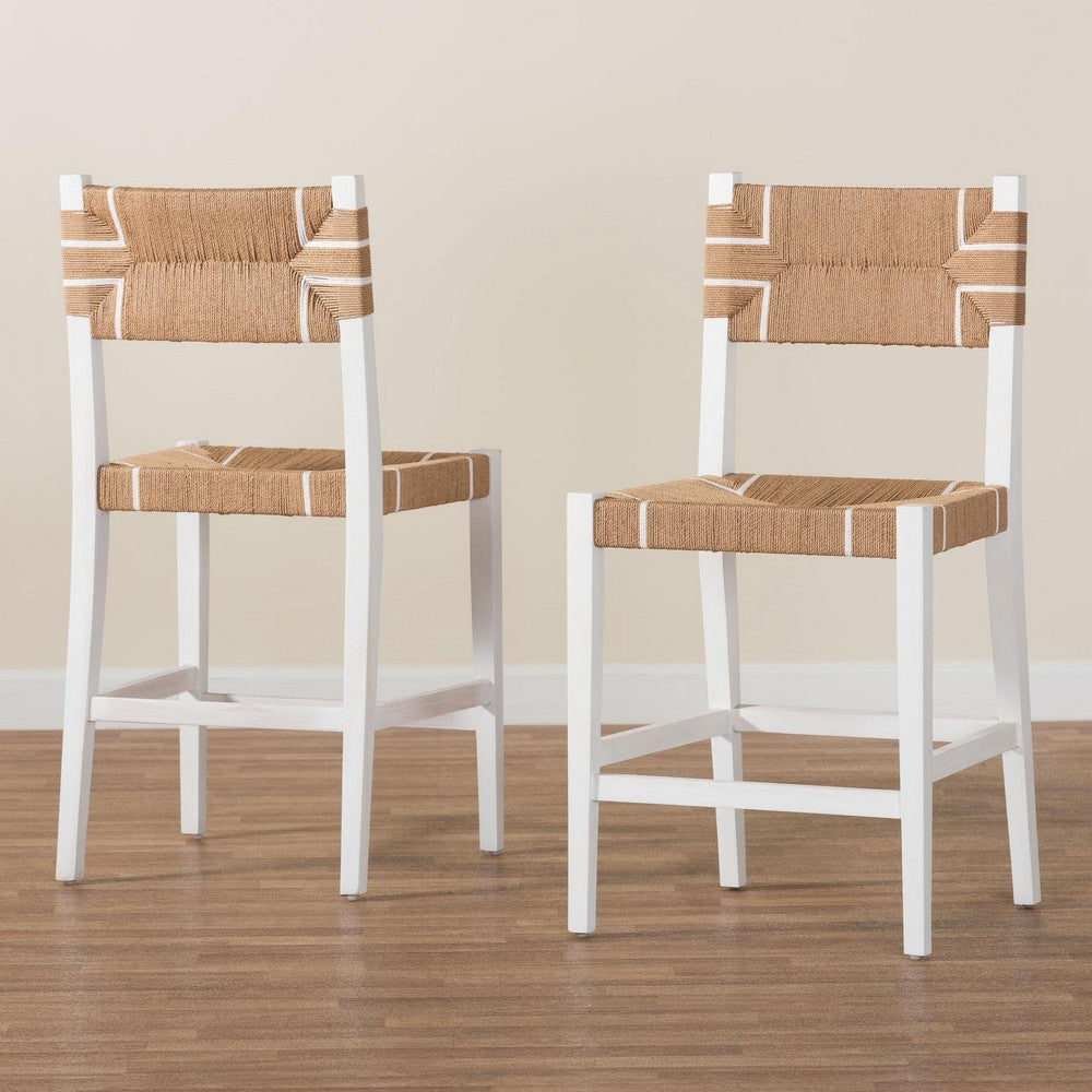 bali & pari - Talli Set of 2 Counter Stools in Brown/White - CCP-02-Wood/White-CS view 7