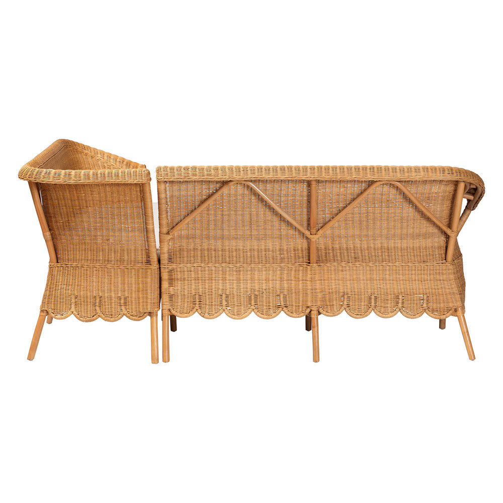 bali & pari - Tamara Set of 2 Corner Benches in Light Honey - Tamara-Light Honey Rattan-2PC Bench Set view 5