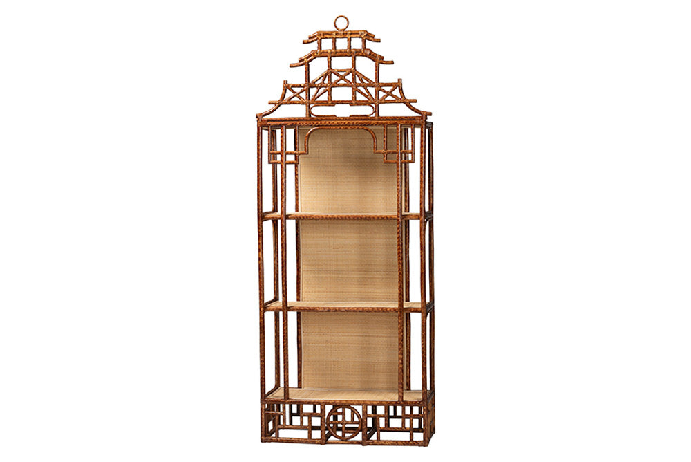bali & pari - Tamiko Shelving Unit - Temple-Tortoise-Rattan-Shelf view 1